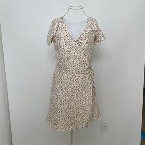 Hollister Dress Orange Grey Flowers Sz M -0092